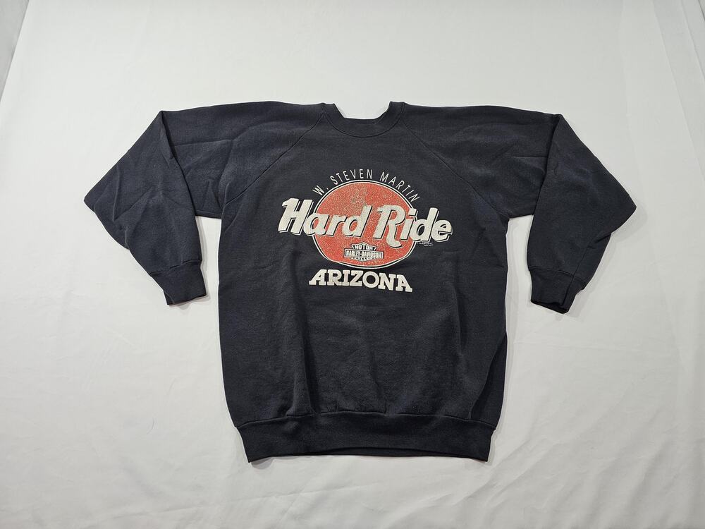 90s Hard Ride Harley Davidson Arizona Pullover Black Sweatshirt USA Made XL